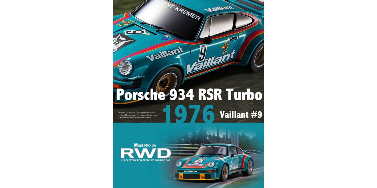 MINI-Z RWD MR-04 readyset Porsche 934 RSR Turbo 1976 Vaillant #9 32368V