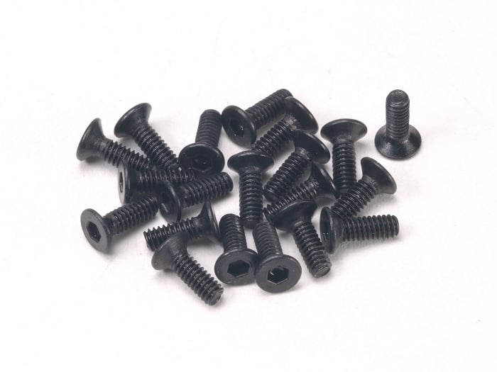 PN Racing M2x6 Countersunk Hardened Carbon Steel Hex Machine Screw (20pcs)