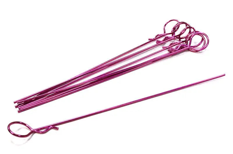 Integy Anodized Purple Color Bent-Up Body Clips (8) for 1/10 RC Cars & Trucks (LxW=118x13mm)