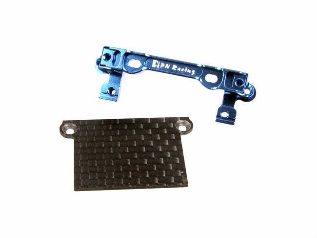 PN Racing Mini-Z MR02/03 V2 V3 V4 Double A-Arm Upper Bracket (Blue) with MR03 Lower Carbon Cover