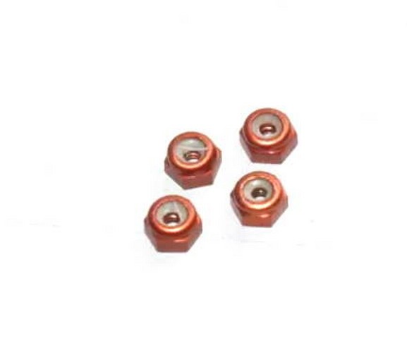 Marka Racing - Aluminum Wheel Lock Nuts - 2mm - Orange - 4pcs