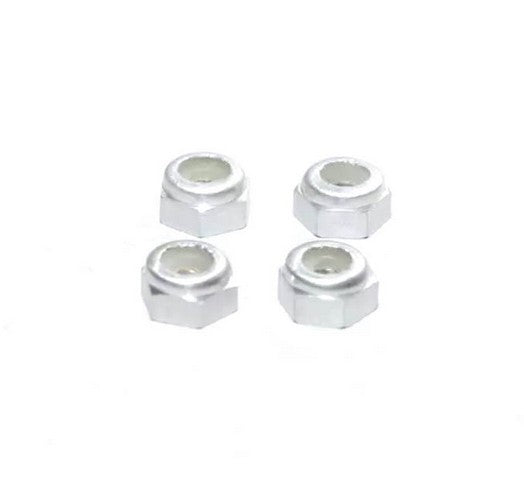 Marka Racing - Aluminum 2mm Wheel Lock Nut - Silver - 4pcs