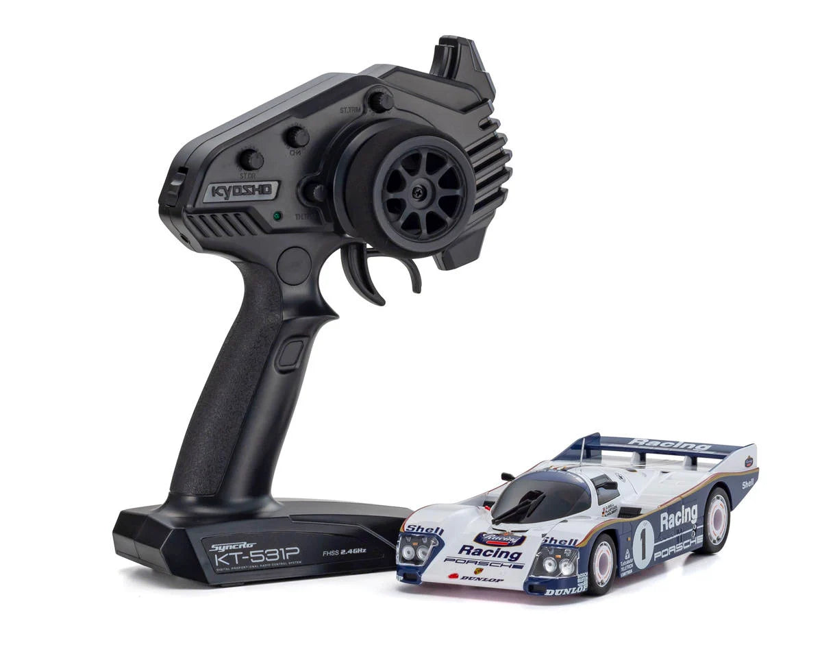 Kyosho MR-04 RWD Mini-Z ReadySet w/Porsche 962C Coupe Body (White/Blue) w/KT-531P 2.4GHz Radio