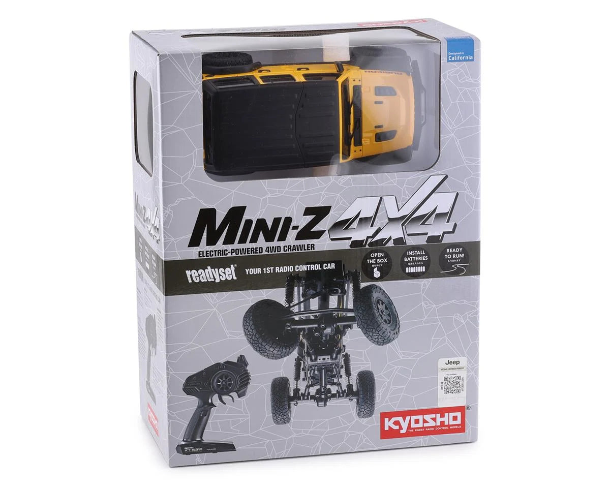 Kyosho MX-01 Mini-Z 4X4 Readyset w/Jeep Wrangler Body (Yellow) & 2.4GHz Radio