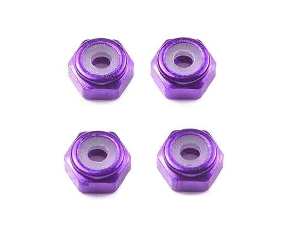 Marka Racing - Aluminum 2mm Wheel Lock Nut - Purple - 4pcs
