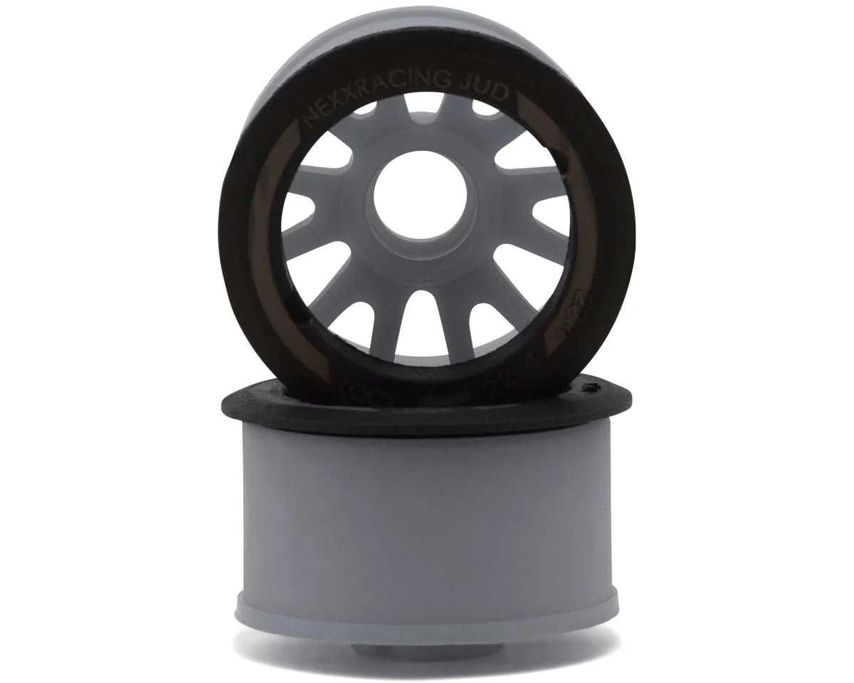 NEXX Racing Mini-Z RWD "JUD" EVO Rear Threaded Side-Wall Carbon Fiber Rims (2mm Offset) (Grey) (2)