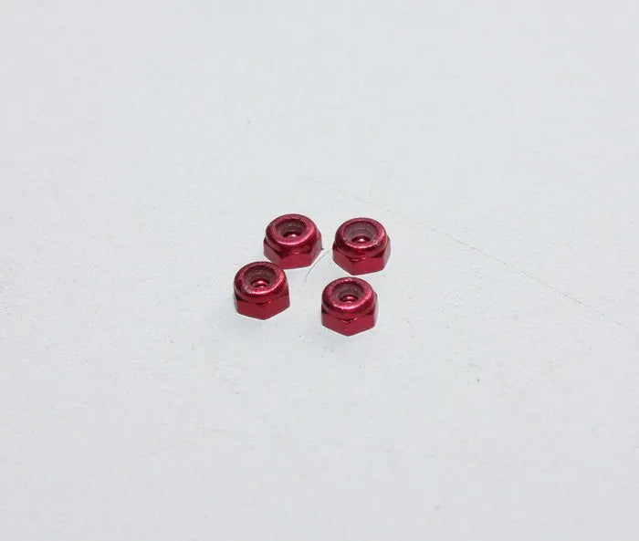 PN Racing Alm. 2mm Wheel Lock Nut - Red