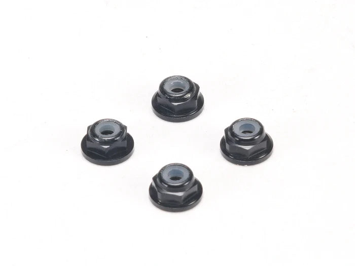 PN Racing Alm. 2mm Flanged Wheel Lock Nut - Black