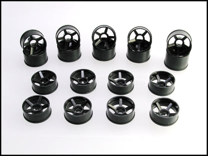 PN Racing Mini-Z 2WD Machine Cut 5 Spoke Front Wheel F2 Black