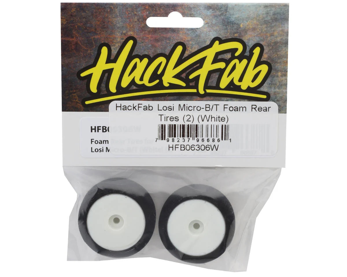 HackFab Losi Micro-B/T Foam Rear Tires (White) (2)