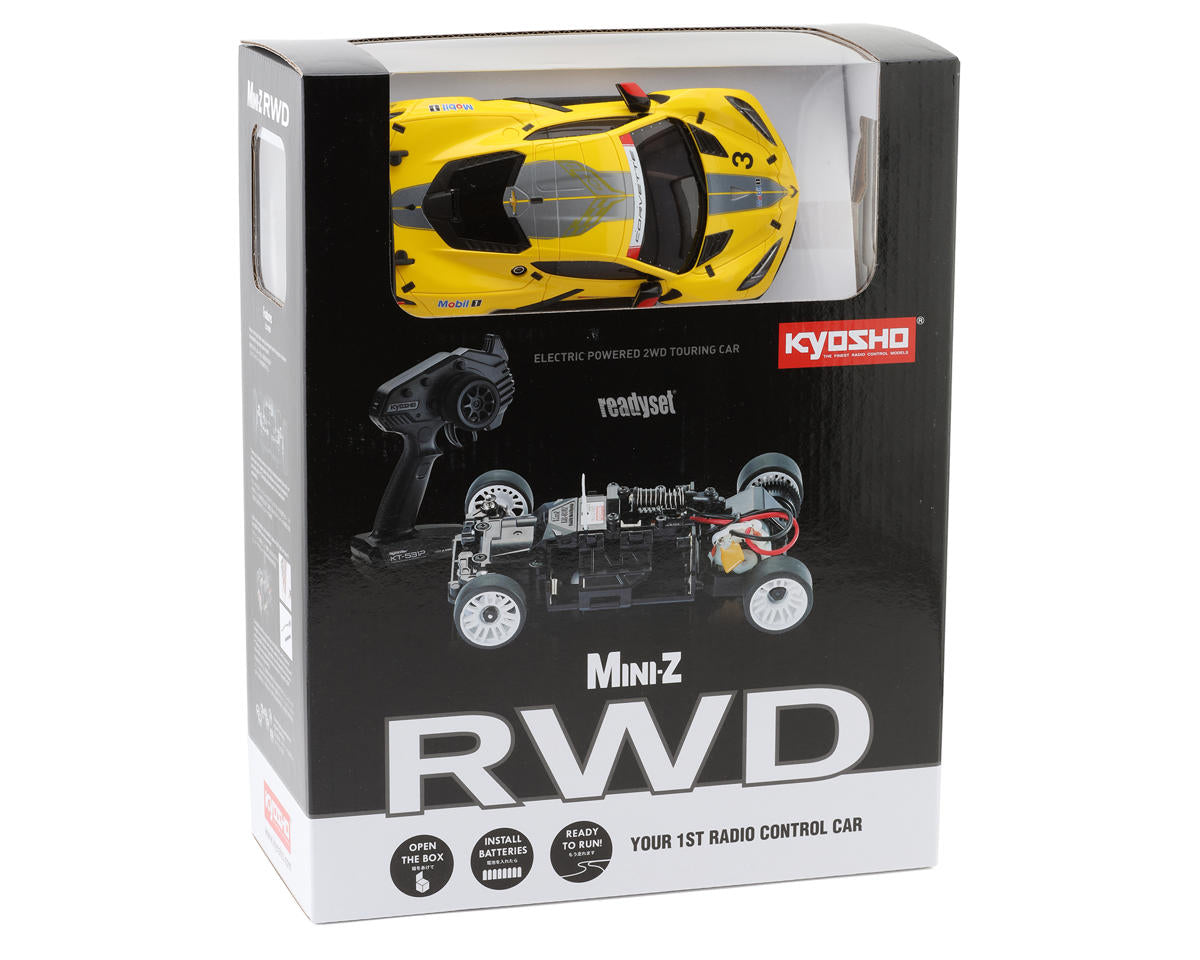 Kyosho MR-03 Mini-Z RWD ReadySet w/Corvette C8.R (Yellow) & KT-531P 2.4GHz Transmitter