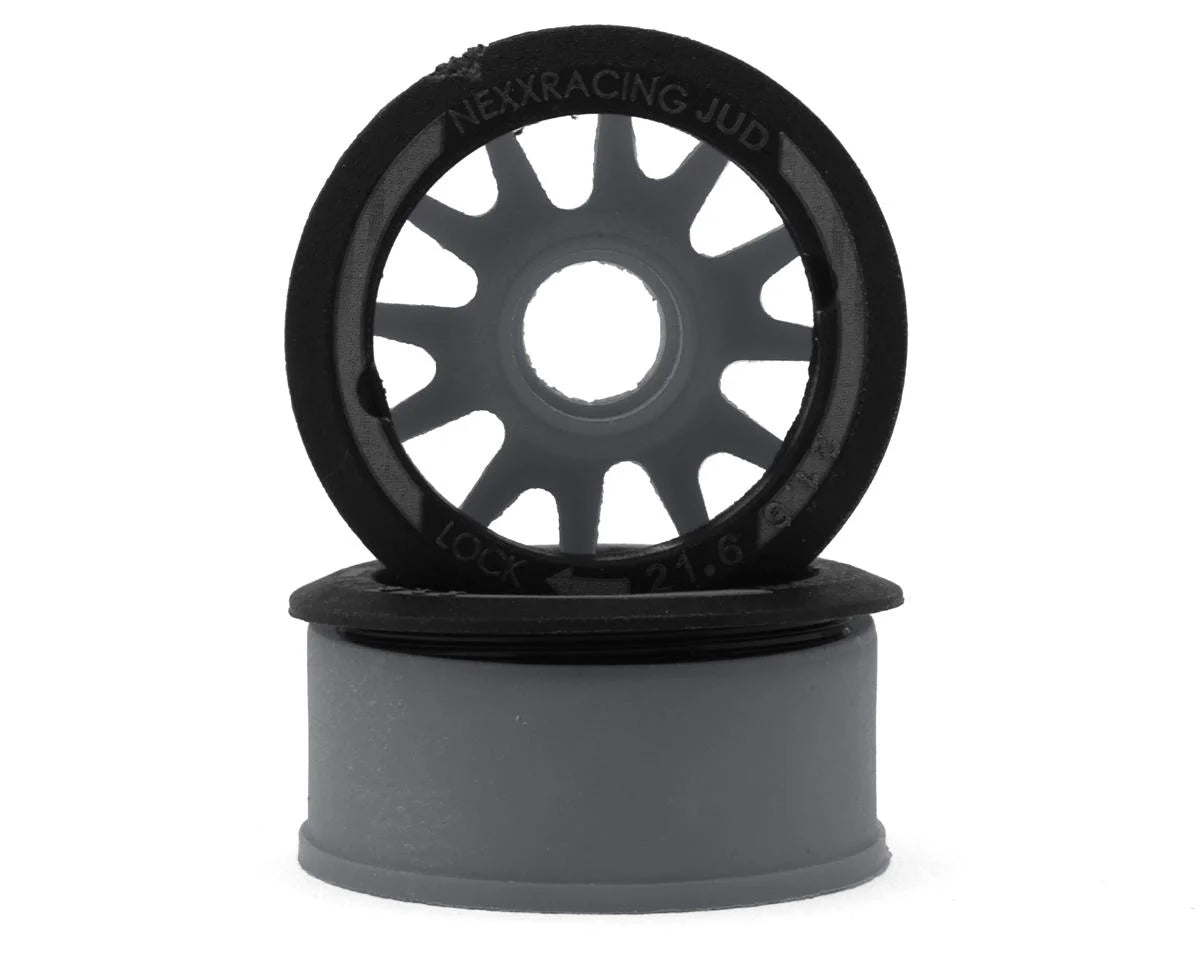 NEXX Racing Mini-Z RWD "JUD" EVO Front Threaded Side-Wall Carbon Fiber Rims (-1mm Offset) (Grey) (2)