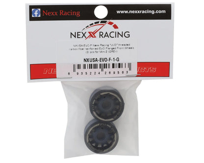 NEXX Racing Mini-Z RWD "JUD" EVO Front Threaded Side-Wall Carbon Fiber Rims (-1mm Offset) (Grey) (2)