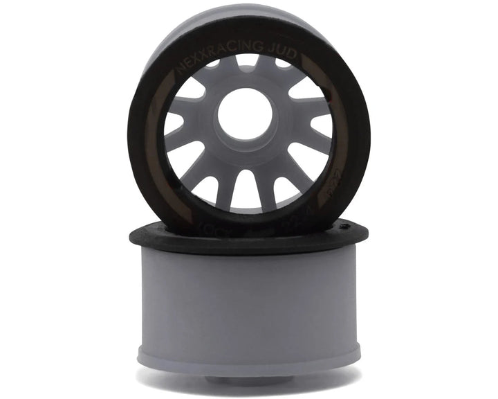 NEXX Racing Mini-Z RWD "JUD" EVO Rear Threaded Side-Wall Carbon Fiber Rims (2mm Offset) (Grey) (2)