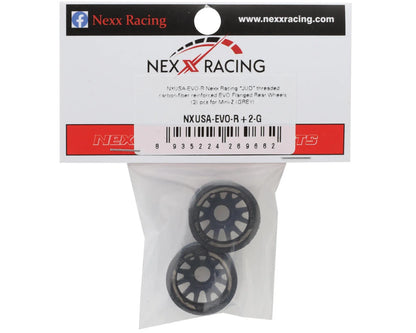 NEXX Racing Mini-Z RWD "JUD" EVO Rear Threaded Side-Wall Carbon Fiber Rims (2mm Offset) (Grey) (2)